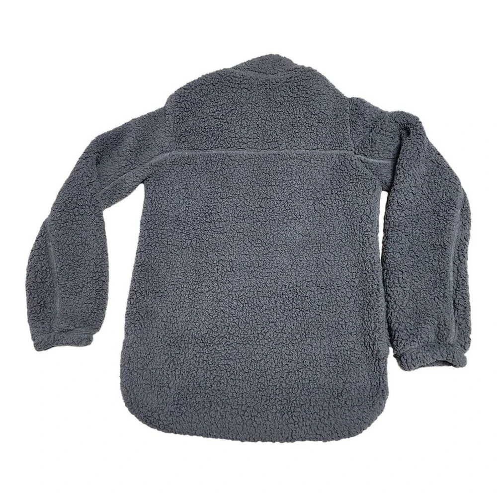 Abercrombie & Fitch Pullover Womens Medium Gray Soft A F Sherpa Fleece 1/4 Zip - Picture 2 of 12